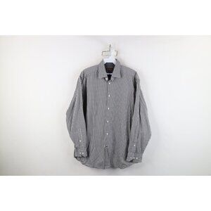 Ben Sherman Mens Size Medium Faded Collared Button Shirt Black Plaid Cotton